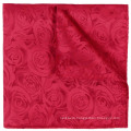 100% Silk Woven Jacquard Mens Red Pocket Square